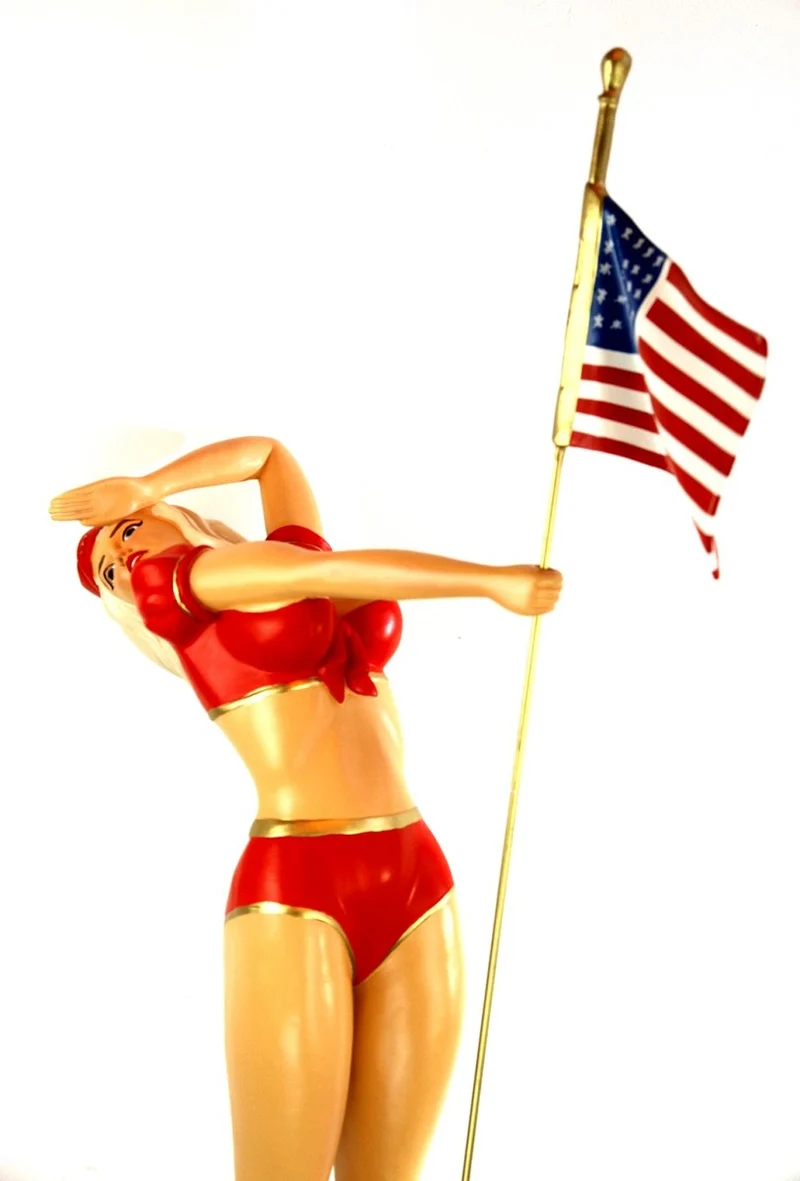 Casa Padrino Dekofigur Lady USA H. 110 cm - Wetterbeständige Deko Skulptur - Wohnzimmer Deko - Garten Deko - Terrassen Deko