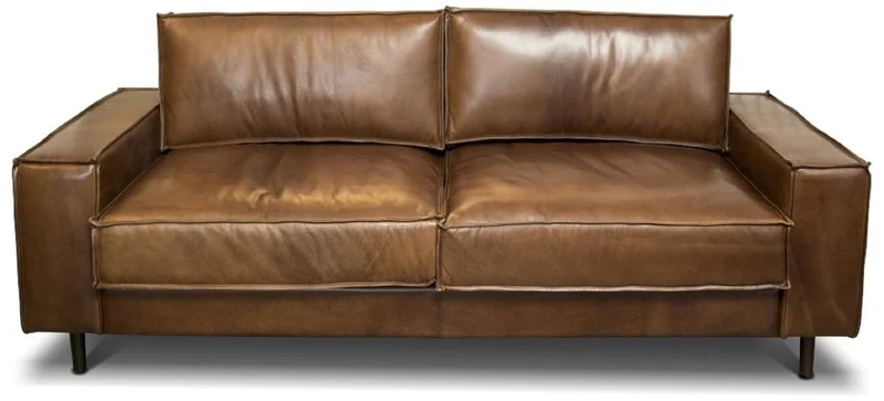 Casa Padrino Luxus Echtleder Wohnzimmer Set - Verschiedene Farben - 2 Sofas & 2 Sessel - Wohnzimmer Leder Möbel - Luxus Qualität
