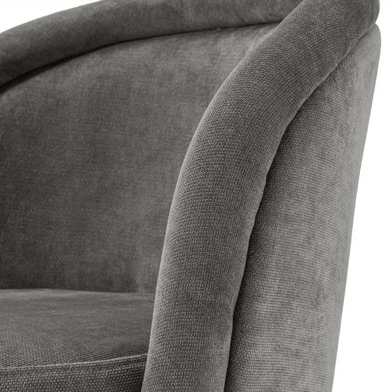 Casa Padrino Luxus Esszimmerstuhl Set Grau / Schwarz / Messing 57,5 x 58 x H. 77 cm - Edle Esszimmerstühle - Luxus Esszimmer Möbel