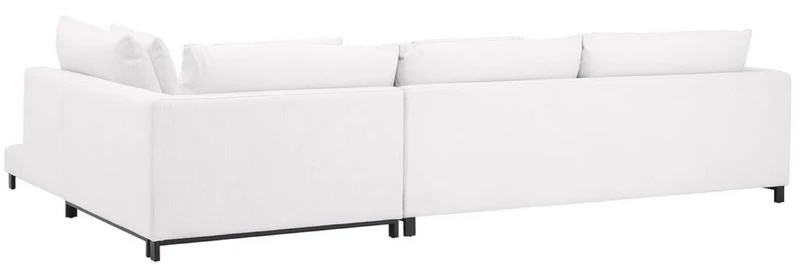 Casa Padrino Luxus Ecksofa Weiß / Schwarz 320 x 200 x H. 64 cm - Edles Wohnzimmer Sofa mit Kissen - Luxus Möbel - Luxus Qualität
