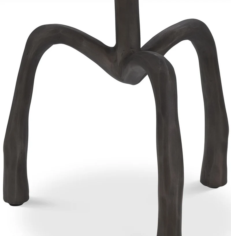 Casa Padrino Luxus Beistelltisch Bronzefarben Ø 27,5 x H. 48 cm - Runder Metall Tisch in Holzoptik - Wohnzimmer Möbel - Luxus Möbel