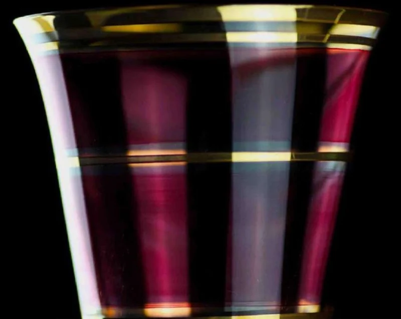 Casa Padrino Luxus Barock Likörglas 6er Set Bordeauxrot / Gold Ø 5,5 x H. 17 cm - Handgefertigte Likörgläser - Hotel & Restaurant Accessoires - Luxus Qualität