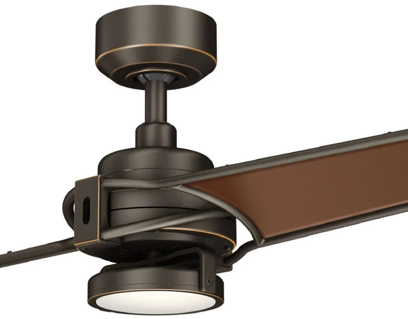 Casa Padrino Luxus Deckenventilator mit LED Beleuchtung und Fernbedienung Bronze / Braun 142 x H. 35 cm - Luxus Qualität