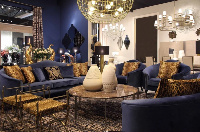 Casa Padrino Luxus Barock Samt Sofa Blau / Dunkelbraun 280 x 90 x H. 100 cm - Edles Wohnzimmer Sofa mit dekorativen Kissen - Barock Wohnzimmer Möbel - Luxus Qualität