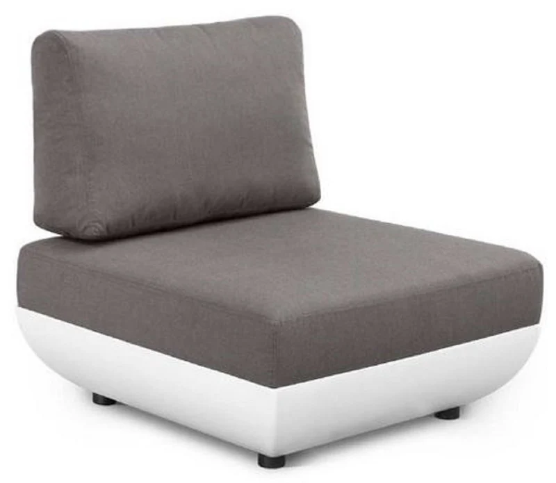 Casa Padrino Luxus Gartensessel Matt Weiß / Dunkelgrau 92 x 95 x H. 90 cm - Wetterbeständiger Garten Terrassen Sessel mit verstellbarer Rückenlehne - Hotel Möbel - Luxus Qualität