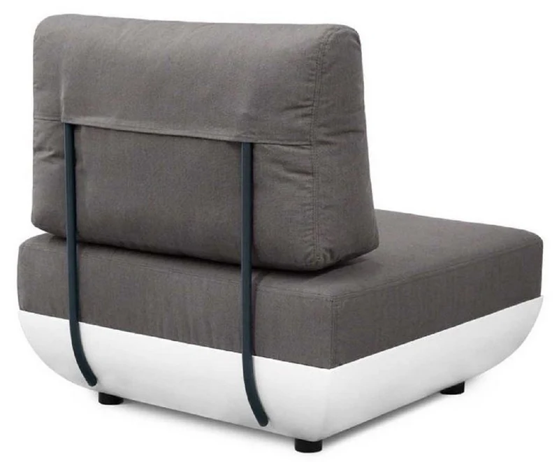 Casa Padrino Luxus Gartensessel Matt Weiß / Dunkelgrau 92 x 95 x H. 90 cm - Wetterbeständiger Garten Terrassen Sessel mit verstellbarer Rückenlehne - Hotel Möbel - Luxus Qualität