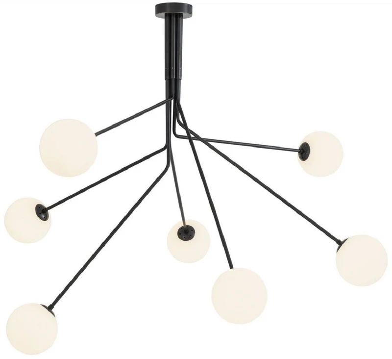 Casa Padrino Luxus Halogen Kronleuchter Bronzefarben / Weiß 192 x 192 x H. 85 cm - Moderner dimmbarer Kronleuchter mit runden Glas Lampenschirmen - Luxus Kollektion