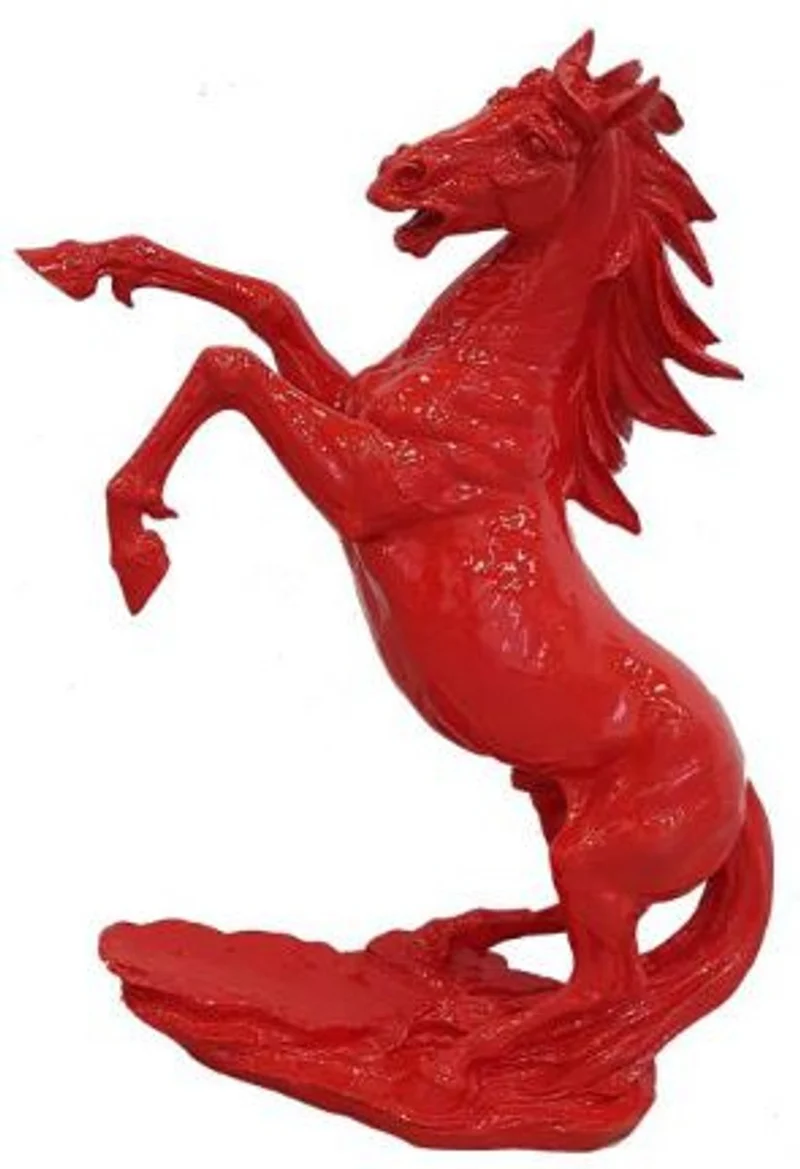 Casa Padrino Designer Dekofigur Wildes Pferd Rot H. 92 cm - Wetterbeständige Deko Skulptur - Wohnzimmer Deko - Garten Deko - Designer Deko Tierfigur