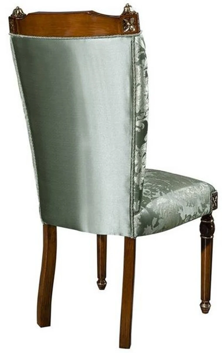 Casa Padrino Luxus Barock Esszimmer Set Mintgrün / Braun - 1 Esstisch & 6 Esszimmerstühle - Edle Esszimmer Möbel im Barockstil