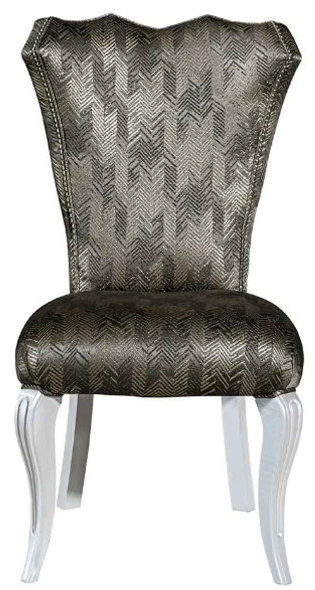 Casa Padrino Luxus Barock Esszimmer Stuhl Set Grün / Gold / Weiß 49 x 56 x H. 102 cm - Edles Küchen Stühle 6er Set - Barock Esszimmer Möbel