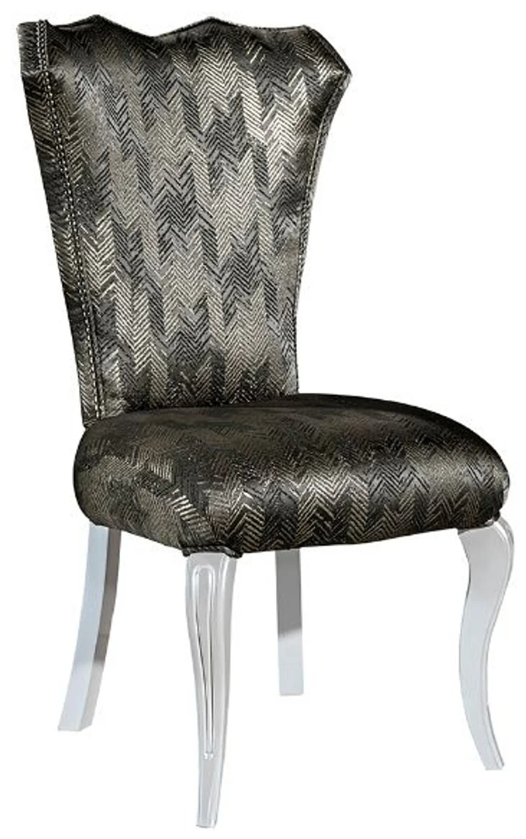 Casa Padrino Luxus Barock Esszimmer Stuhl Set Grün / Gold / Weiß 49 x 56 x H. 102 cm - Edles Küchen Stühle 6er Set - Barock Esszimmer Möbel