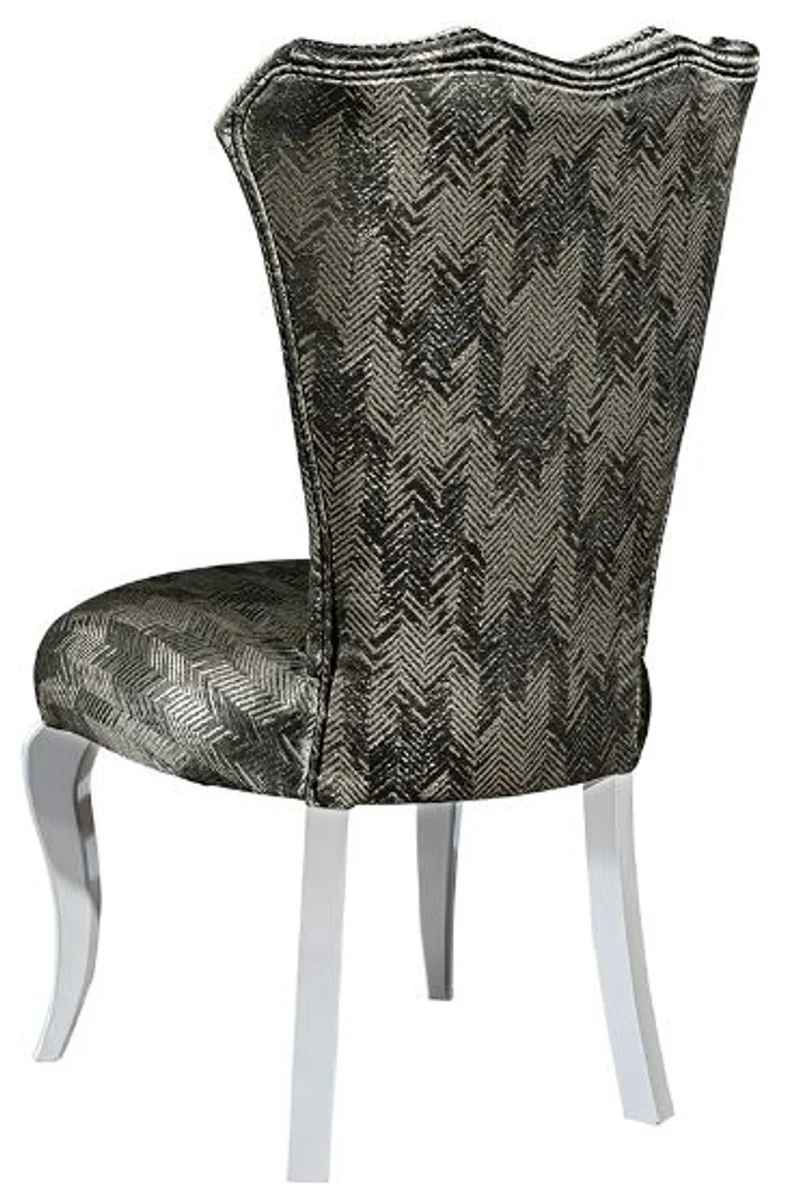 Casa Padrino Luxus Barock Esszimmer Stuhl Set Grün / Gold / Weiß 49 x 56 x H. 102 cm - Edles Küchen Stühle 6er Set - Barock Esszimmer Möbel