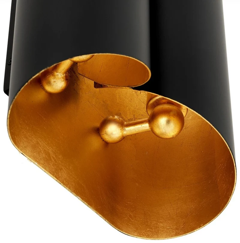 Casa Padrino Designer Wandleuchte Schwarz / Gold 18 x 10,5 x H. 28 cm - Moderne Wohnzimmer Metall Wandlampe - Luxus Qualität