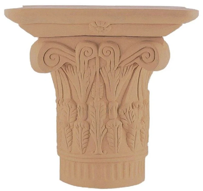 Casa Padrino Barock Säule Terracotta 80 x 80 x H. 73 cm - Handgefertigte Keramik Deko Säule - Barock Garten Terrassen Deko