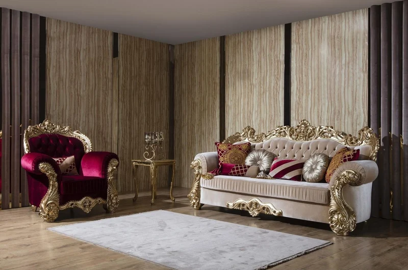 Casa Padrino Luxus Barock Sofa Beige / Gold 244 x 95 x H. 123 cm - Prunkvolles Wohnzimmer Sofa mit dekorativen Kissen - Barock Wohnzimmer Möbel