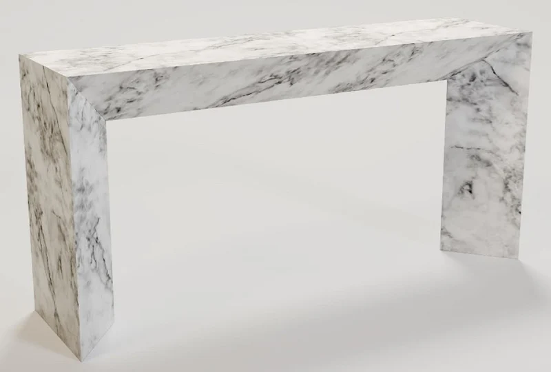 Casa Padrino Luxus Marmor Konsole Weiß 160 x 42 x H. 80 cm - Moderner Konsolentisch aus hochwertigem Carrara Marmor - Luxus Möbel