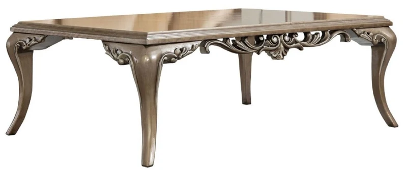 Casa Padrino Luxus Barock Wohnzimmer Set Beige / Gold / Braun / Silber - 2 Sofas & 2 Sessel & 1 Couchtisch - Handgefertigte Barock Wohnzimmer Möbel - Edel & Prunkvoll