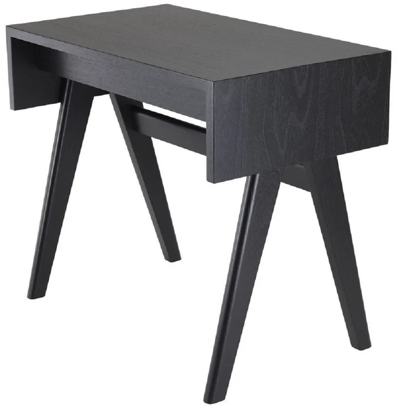 Casa Padrino Luxus Schreibtisch Schwarz 90 x 53 x H. 77 cm - Massivholz Sekretär - Bürotisch - Büro Möbel - Luxus Qualität
