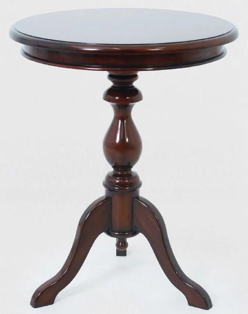 Casa Padrino Luxus Barock Beistelltisch Dunkelbraun Ø 50 x H. 62 cm - Runder Mahagoni Tisch - Mahagoni Möbel im Barockstil