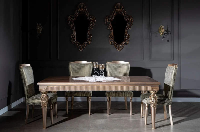 Casa Padrino Luxus Barock Esszimmerstuhl Grün / Silber / Kupfer / Gold - Handgefertigter Massivholz Küchenstuhl - Esszimmer Möbel im Barockstil