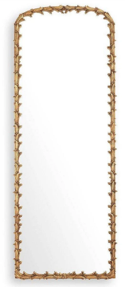 Casa Padrino Luxus Spiegel Antik Gold 92,5 x 7 x H. 245,5 cm - Mahagoni Wandspiegel - Ganzkörperspiegel - Garderobenspiegel - Luxus Kollektion