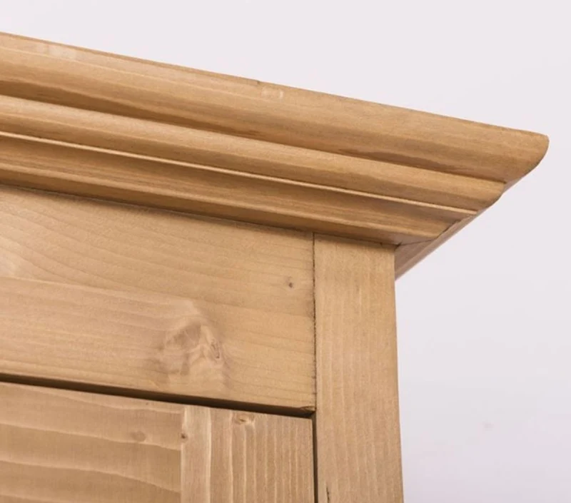 Casa Padrino Landhausstil Küchenschrank Naturfarben / Hellblau 180 x 50 x H. 197 cm - Massivholz Esszimmerschrank - Esszimmermöbel im Landhausstil