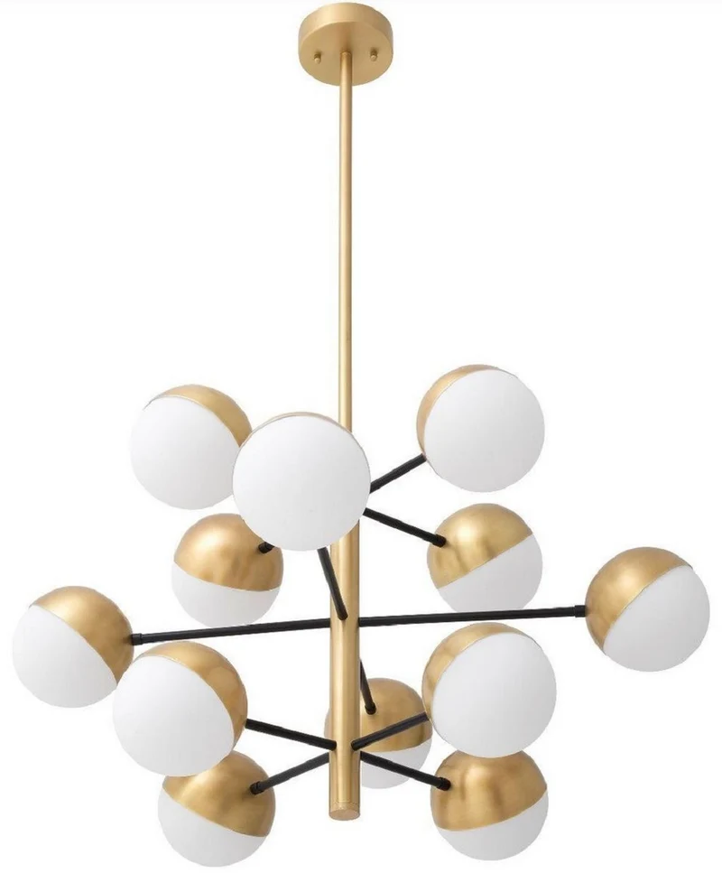 Casa Padrino Luxus Kronleuchter Antik Messingfarben / Weiß Ø 94 x H. 55 cm - Wohnzimmer Kronleuchter - Hotel Kronleuchter - Luxus Qualität