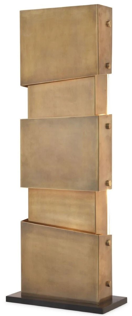 Casa Padrino Designer Tischleuchte Vintage Messingfarben 28 x 14 x H. 74 cm - Moderne Tischlampe - Luxus Qualität