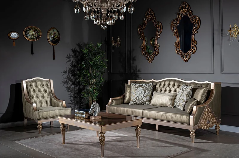 Casa Padrino Luxus Barock Couchtisch Braun / Silber / Kupfer / Gold 115 x 80 x H. 45 cm - Massivholz Wohnzimmertisch mit Glasplatte - Barock Wohnzimmer Möbel