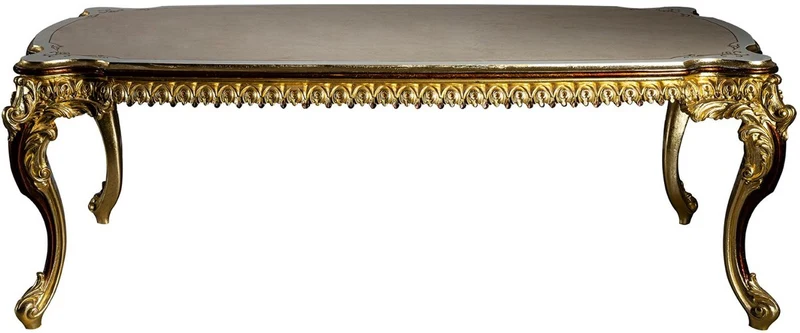 Casa Padrino Luxus Barock Esstisch 230 x 105 x H. 80 cm - Prunkvoller Massivholz Esszimmertisch - Esszimmer Möbel im Barockstil