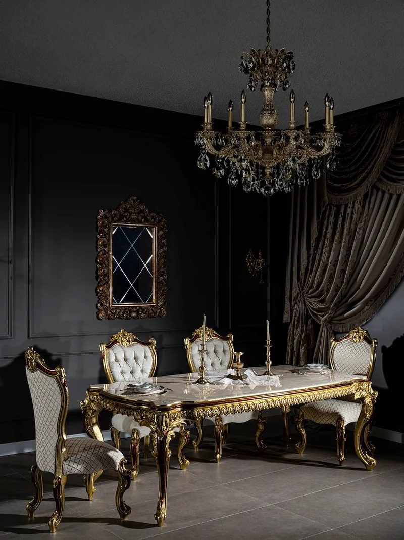 Casa Padrino Luxus Barock Esstisch 230 x 105 x H. 80 cm - Prunkvoller Massivholz Esszimmertisch - Esszimmer Möbel im Barockstil