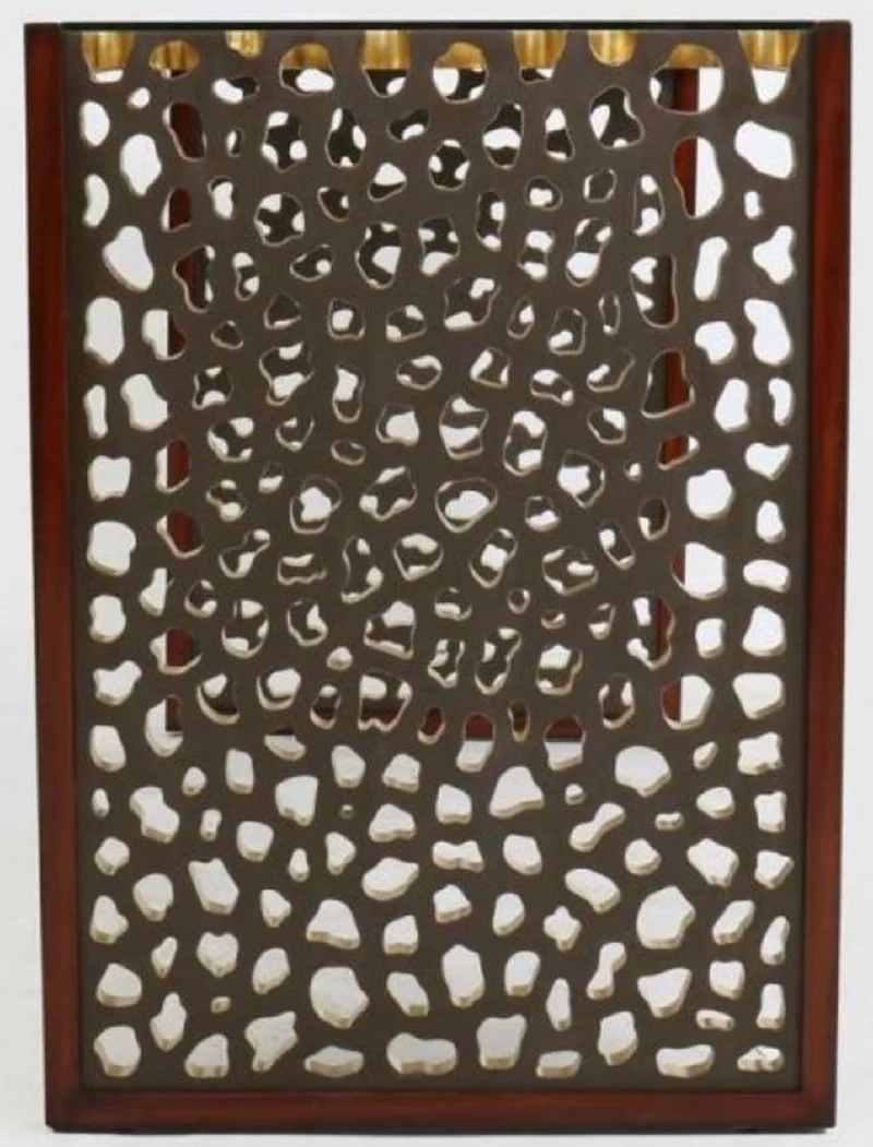 Casa Padrino Designer Schreibtisch mit Glasplatte Braun / Bronze / Gold 140 x 55 x H. 77 cm - Bürotisch - Computertisch - Luxus Büro Möbel