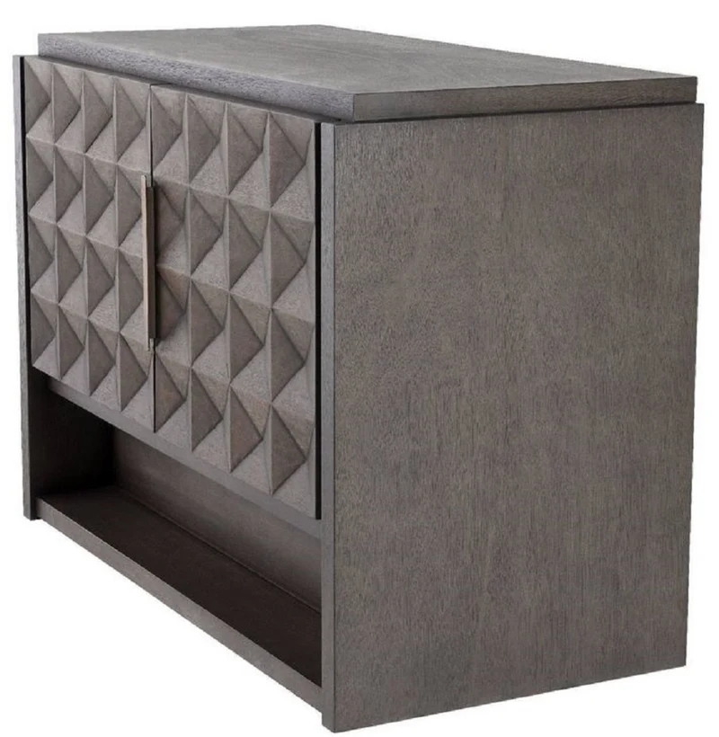 Casa Padrino Luxus Sideboard Mokkafarben / Bronze 115 x 56 x H. 83 cm - Massivholz Schrank mit 2 Türen und 3D Effekt in den Fronten - Luxus Möbel