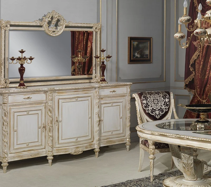 Casa Padrino Luxus Barock Esstisch Weiß / Gold - Verschiedene Größen - Prunkvoller ovaler Massivholz Esszimmertisch mit Glasplatten - Hotel Restaurant Schloss Möbel - Luxus Qualität - Made in Italy