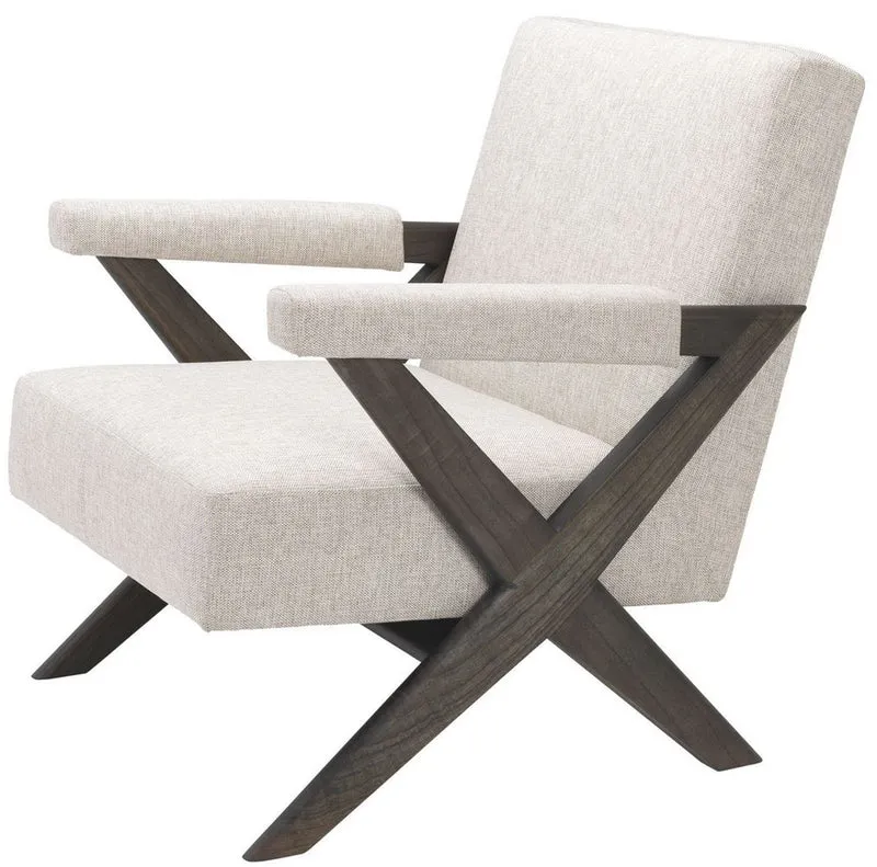 Casa Padrino Luxus Wohnzimmer Sessel Naturfarben / Braun 75 x 82 x H. 82 cm - Wohnzimmer Möbel - Luxus Kollektion