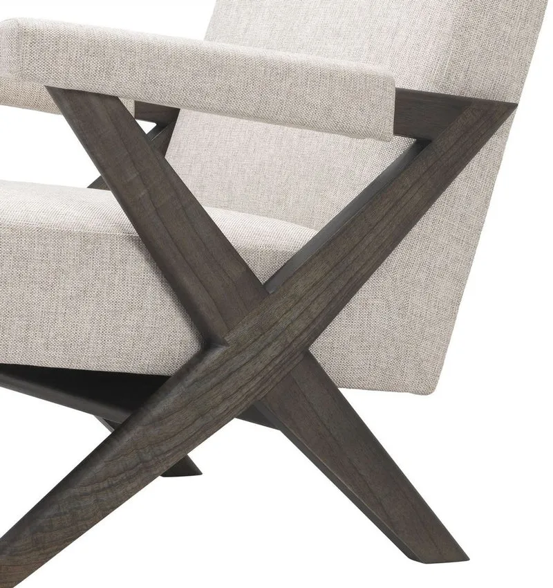 Casa Padrino Luxus Wohnzimmer Sessel Naturfarben / Braun 75 x 82 x H. 82 cm - Wohnzimmer Möbel - Luxus Kollektion