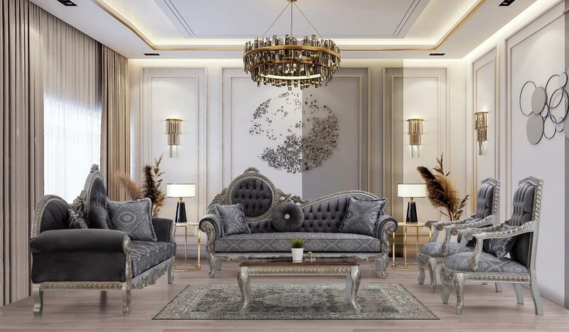 Casa Padrino Luxus Barock Couchtisch Braun / Silber / Bronze 115 x 77 x H. 48 cm - Massivholz Wohnzimmertisch - Wohnzimmer Möbel im Barockstil