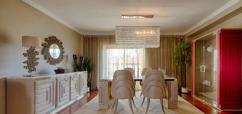 Casa Padrino Luxus Esstisch Gold / Taupe / Weiß 200 x 110 x H. 78 cm - Moderner Esszimmertisch mit Estremoz Marmorplatte - Hotel Möbel - Luxus Qualität - Made in Italy
