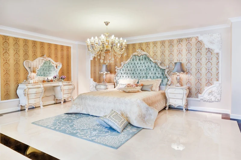 Casa Padrino Luxus Barock Schlafzimmer Set Weiß / Creme / Gold - 1 Schminkkommode & 1 Spiegel - Prunkvolle Schlafzimmer Möbel im Barockstil - Luxus Qualität