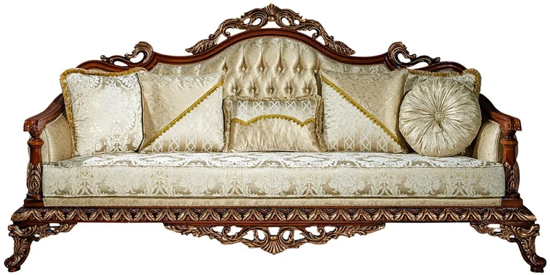 Casa Padrino Luxus Barock Wohnzimmer Set Gold / Braun / Bronze - 2 Sofas & 2 Sessel & 1 Couchtisch - Wohnzimmer Möbel im Barockstil - Edel & Prunkvoll