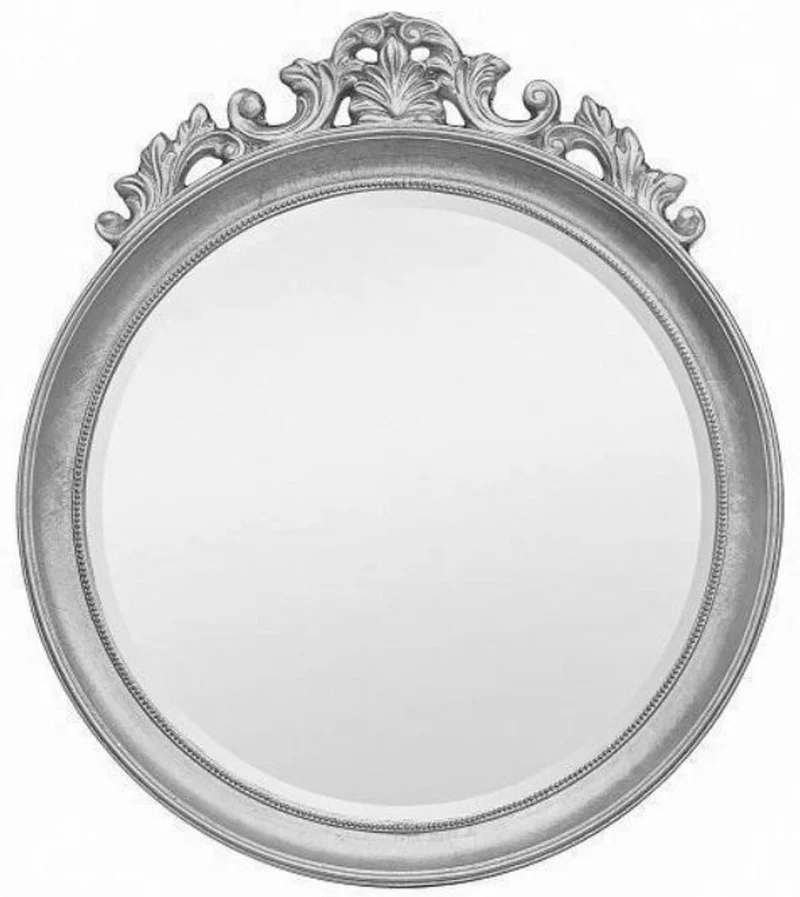 Casa Padrino Barock Spiegel Silber 57 x 4 x H. 66 cm - Eleganter Wandspiegel im Barockstil - Barock Möbel