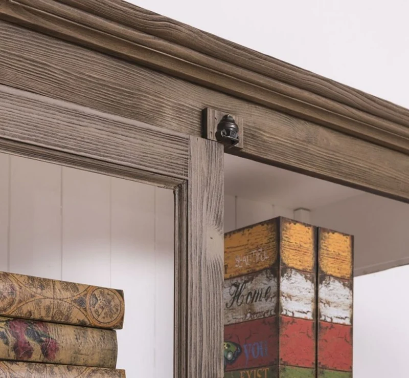 Casa Padrino Landhausstil Vitrine Braun / Weiß 109 x 40 x H. 210 cm - Massivholz Schrank mit 2 Glastüren - Vitrinenschrank - Landhausstil Möbel
