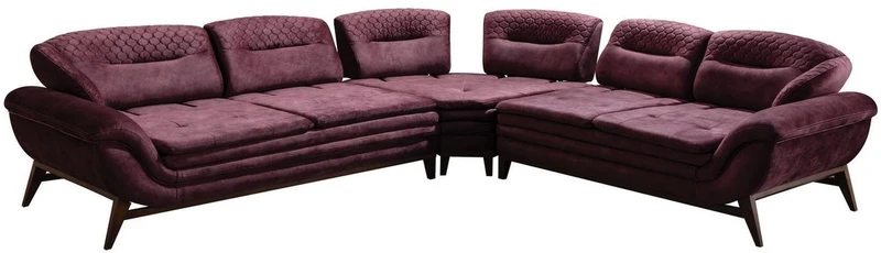 Casa Padrino Luxus Ecksofa Lila / Dunkelbraun 318 x 293 x H. 85 cm - Wohnzimmer Sofa mit verstellbaren Rückenlehnen - Wohnzimmer Möbel