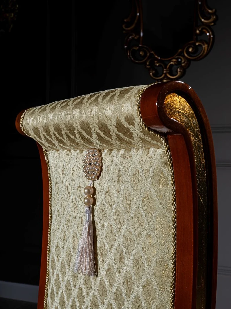 Casa Padrino Luxus Barock Esszimmer Stuhl Set Gold Muster / Braun / Gold 50 x 55 x H. 105 cm - Edles Küchen Stühle 6er Set - Barock Esszimmer Möbel