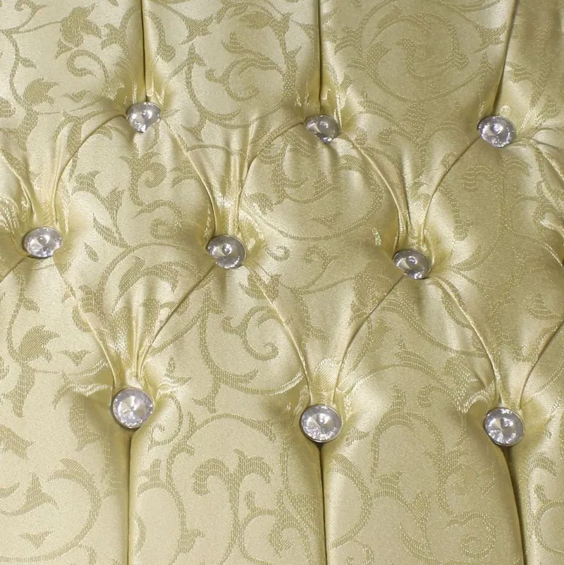 Casa Padrino Barock Fußhocker Gold Muster / Gold 50 x 40 x H. 35 cm - Handgefertigter Barock Hocker mit Glitzersteinen - Barockstil Möbel
