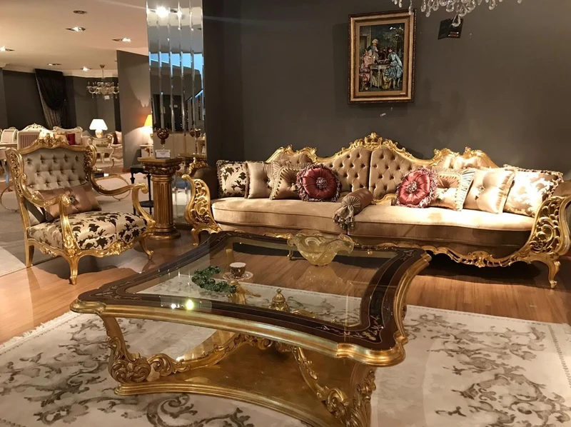 Casa Padrino Luxus Barock Wohnzimmer Sofa Braun / Creme / Gold 360 x 100 x H. 115 cm - Prunkvolles Sofa im Barockstil - Edle Barock Wohnzimmer Möbel