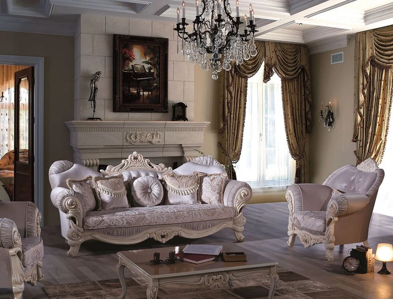 Casa Padrino Luxus Barock Wohnzimmer Sofa mit Glitzersteinen und dekorativen Kissen Flieder / Creme / Beige 230 x 85 x H. 110 cm - Edel & Prunkvoll