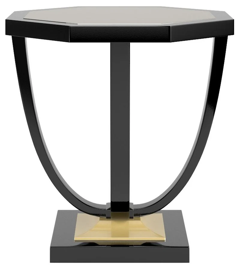 Casa Padrino Luxus Barock Beistelltisch Schwarz / Gold 60 x 60 x H. 65 cm - Eleganter 8-eckiger Tisch im Barockstil - Barock Möbel