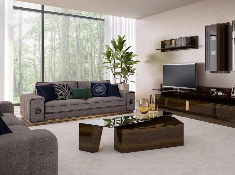 Casa Padrino Luxus Wohnzimmer Sofa Grau / Schwarz / Gold 220 x 100 x H. 65 cm - Edle Wohnzimmer Möbel - Luxus Möbel
