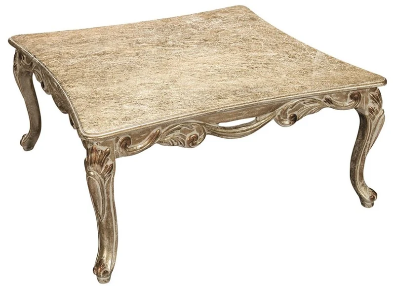 Casa Padrino Luxus Barock Couchtisch Antik Gold 100 x 100 x H. 45 cm - Quadratischer Antik Stil Wohnzimmertisch - Wohnzimmer Möbel im Barockstil